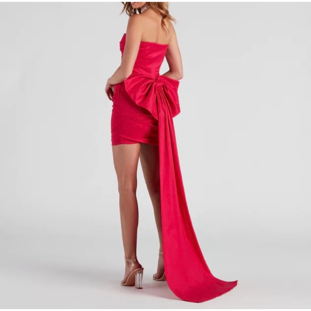 Lucy Taffeta Bow Mini Party Dress